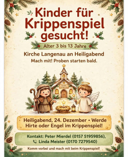 Kinder für Krippenspiel gesucht